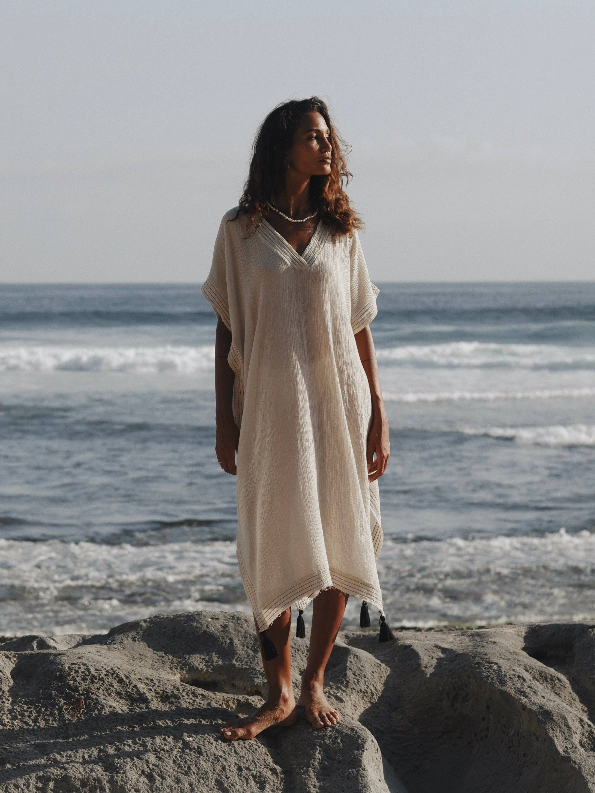 Ela Kaftan Natural Cover-up