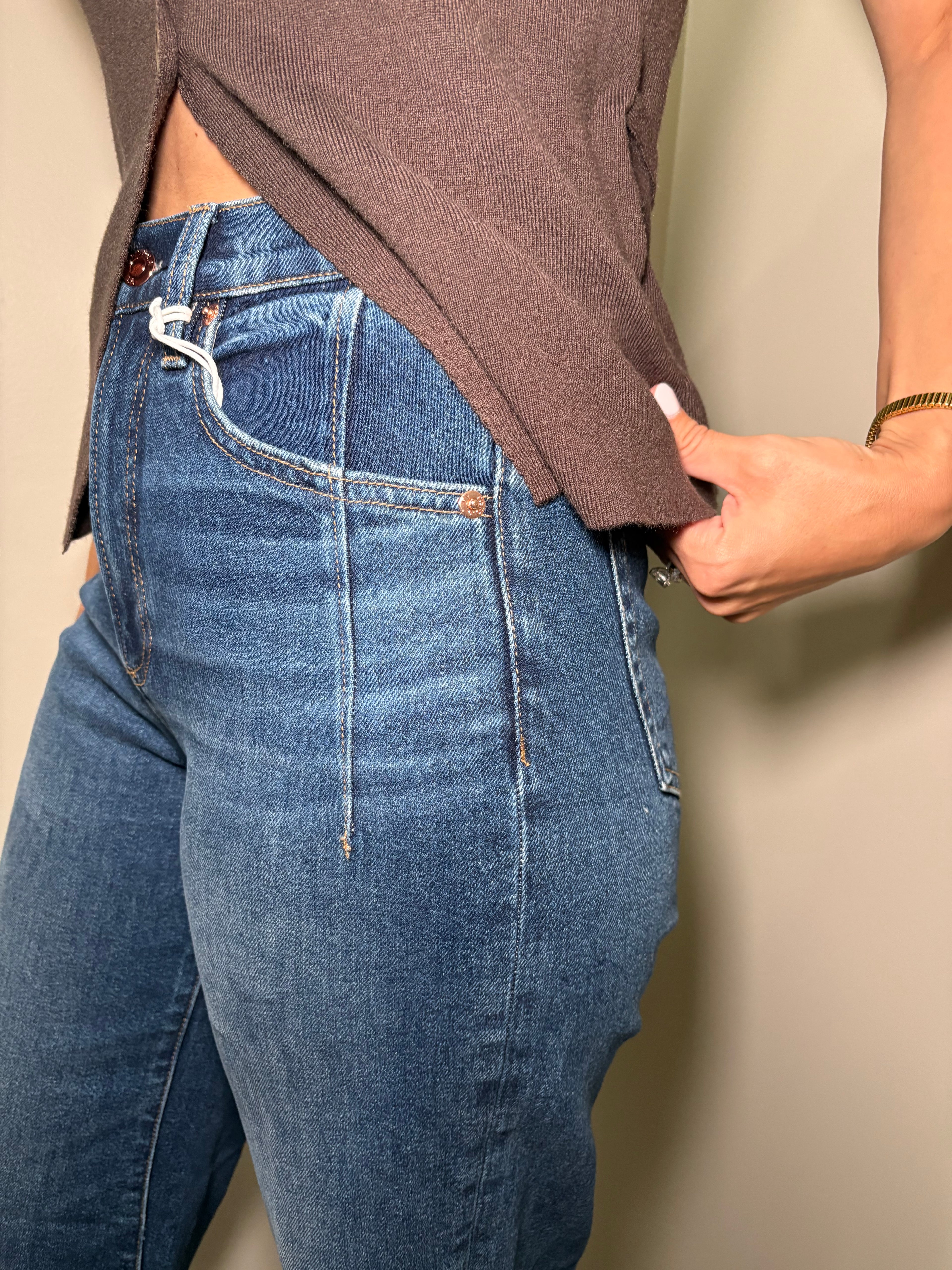 Kyra High Rise Bowed Wide Leg-Inkwell