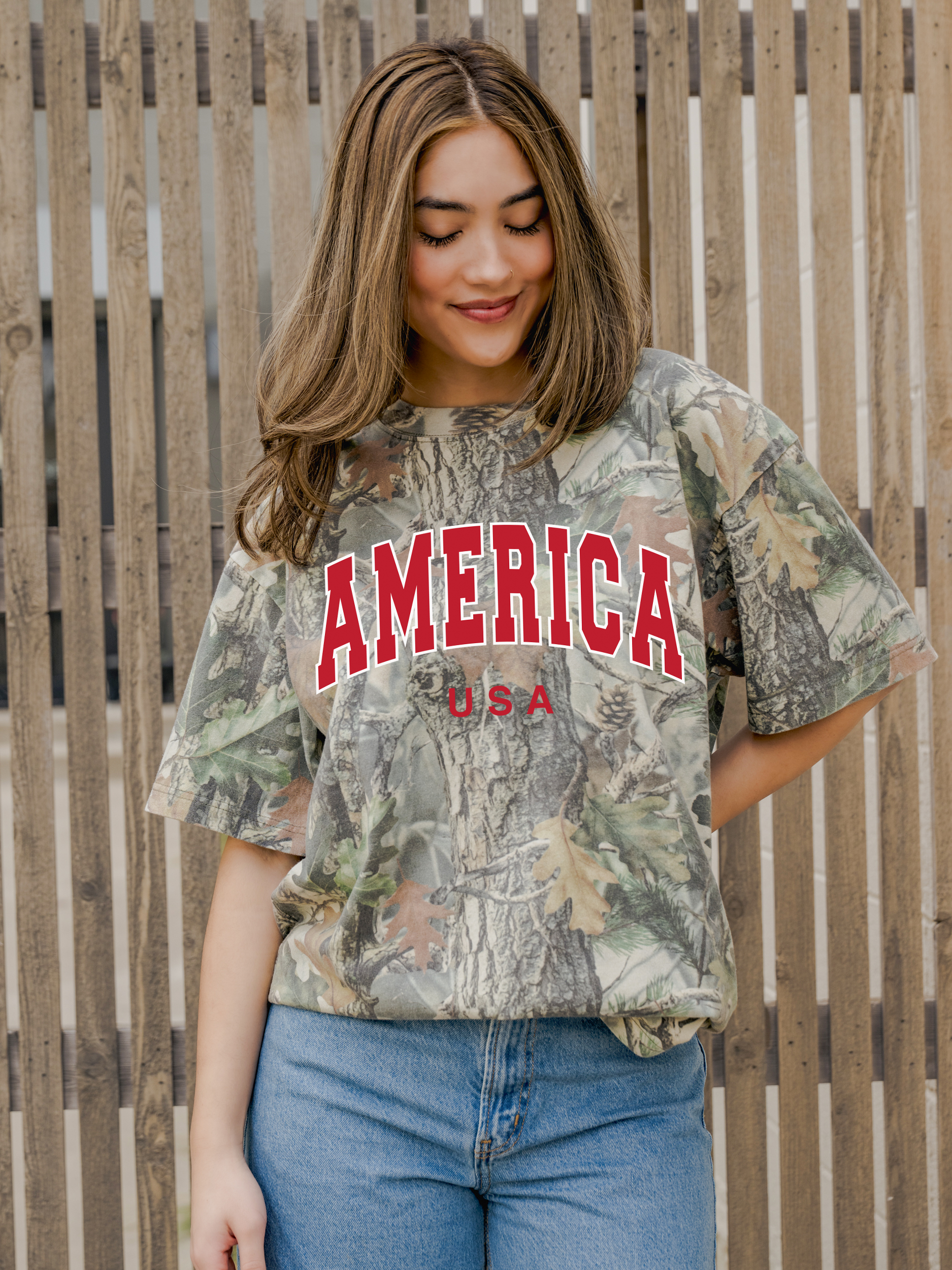 America Camo Oversized Tee