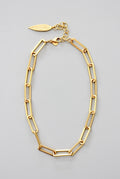 Matte gold paperclip chain necklace