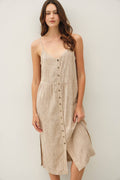 Striped Linen Midi Dress