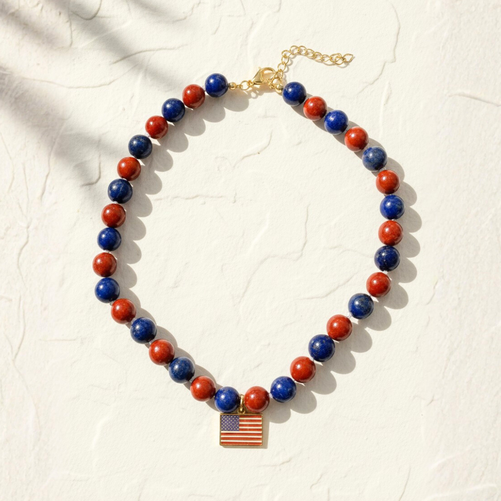 America Multi Blue/Red Necklace