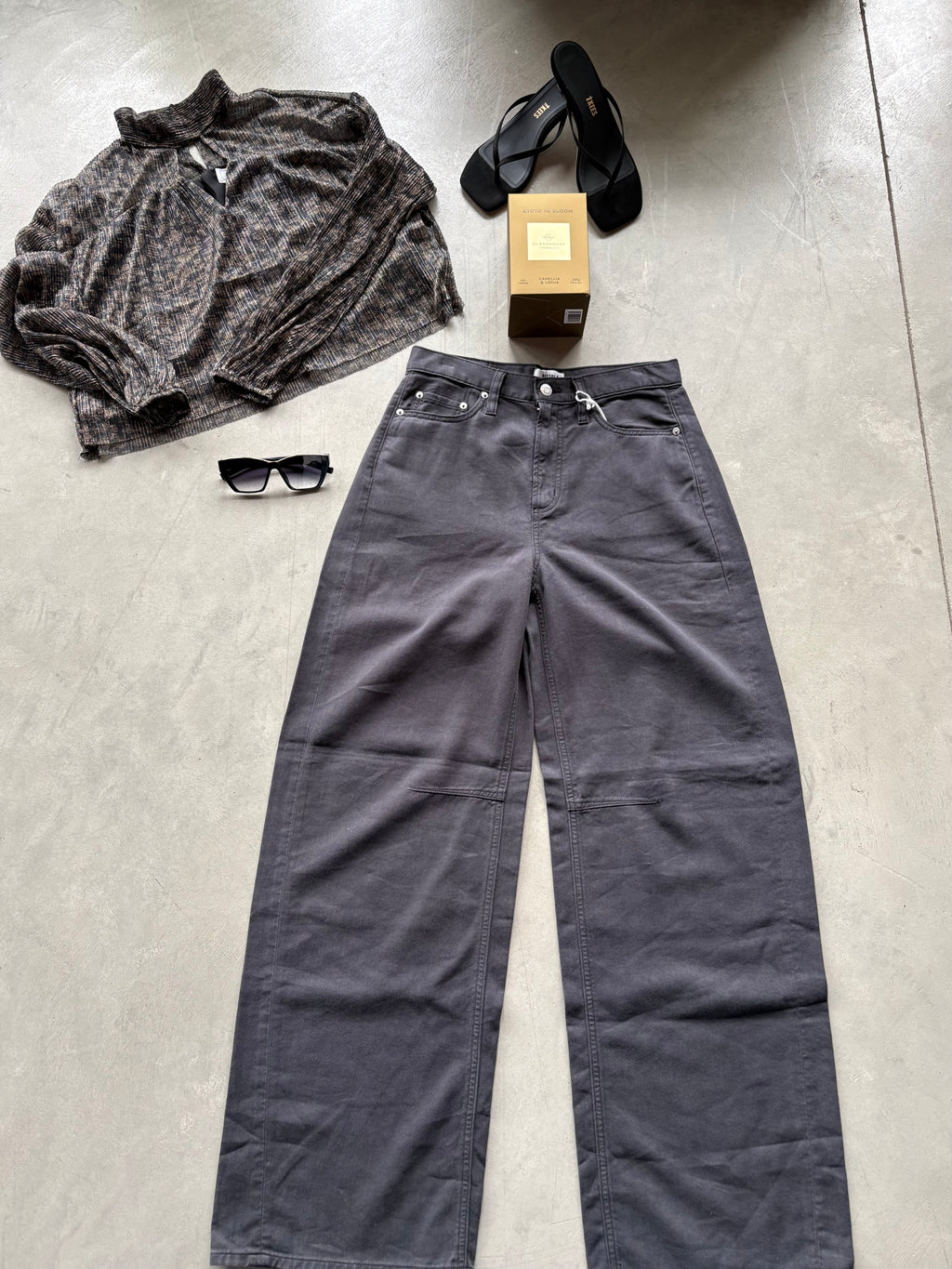 Sage The Label- Black Gold Keyhole Blouse