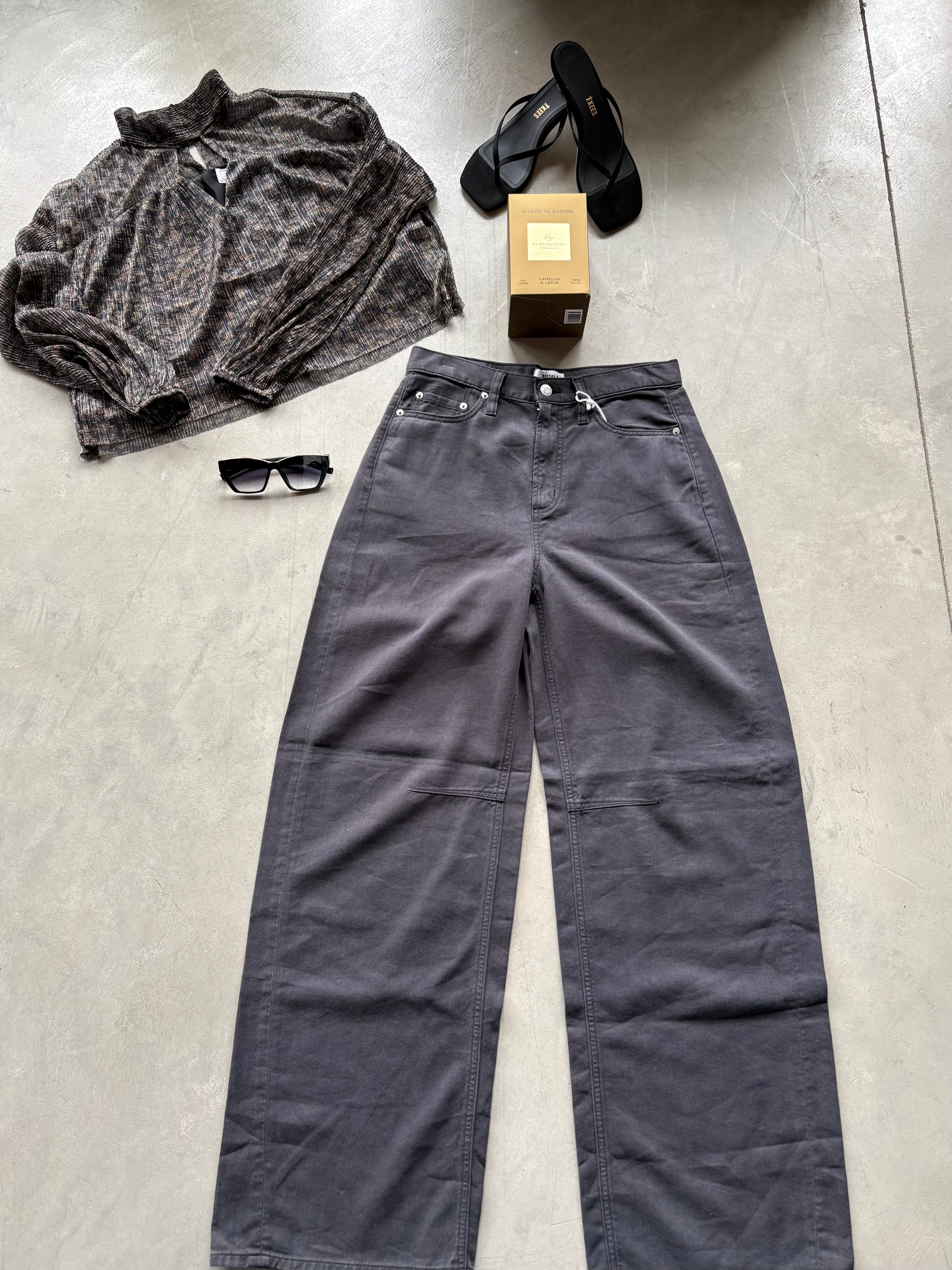 Sage The Label- Black Gold Keyhole Blouse