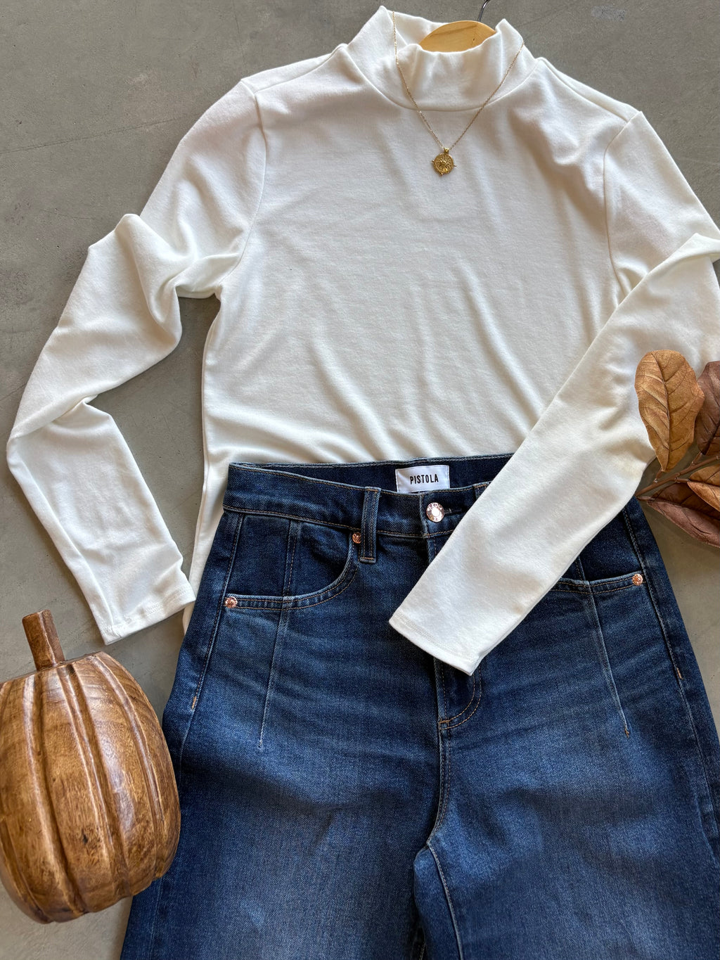 Ivory Mock Neck Longsleeve