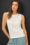 White Knit Sleeveless top