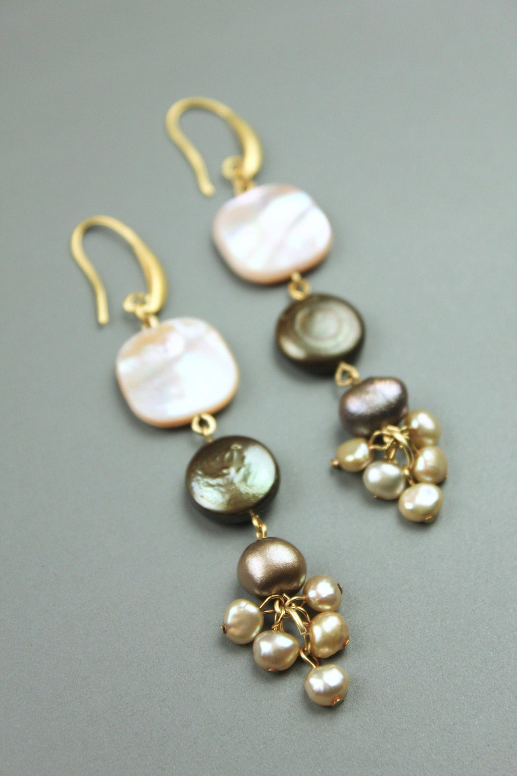 Pearl cluster earrings
