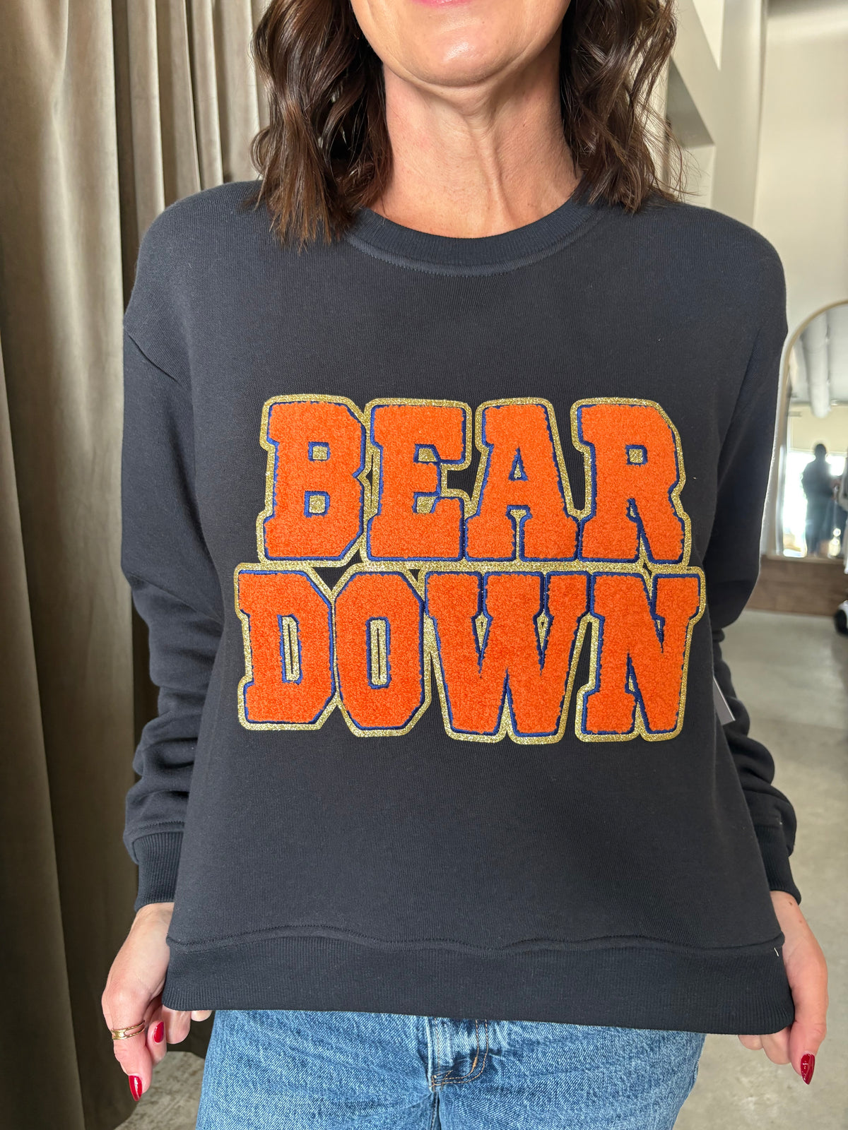 Navy Bear Down Sweatshirt
