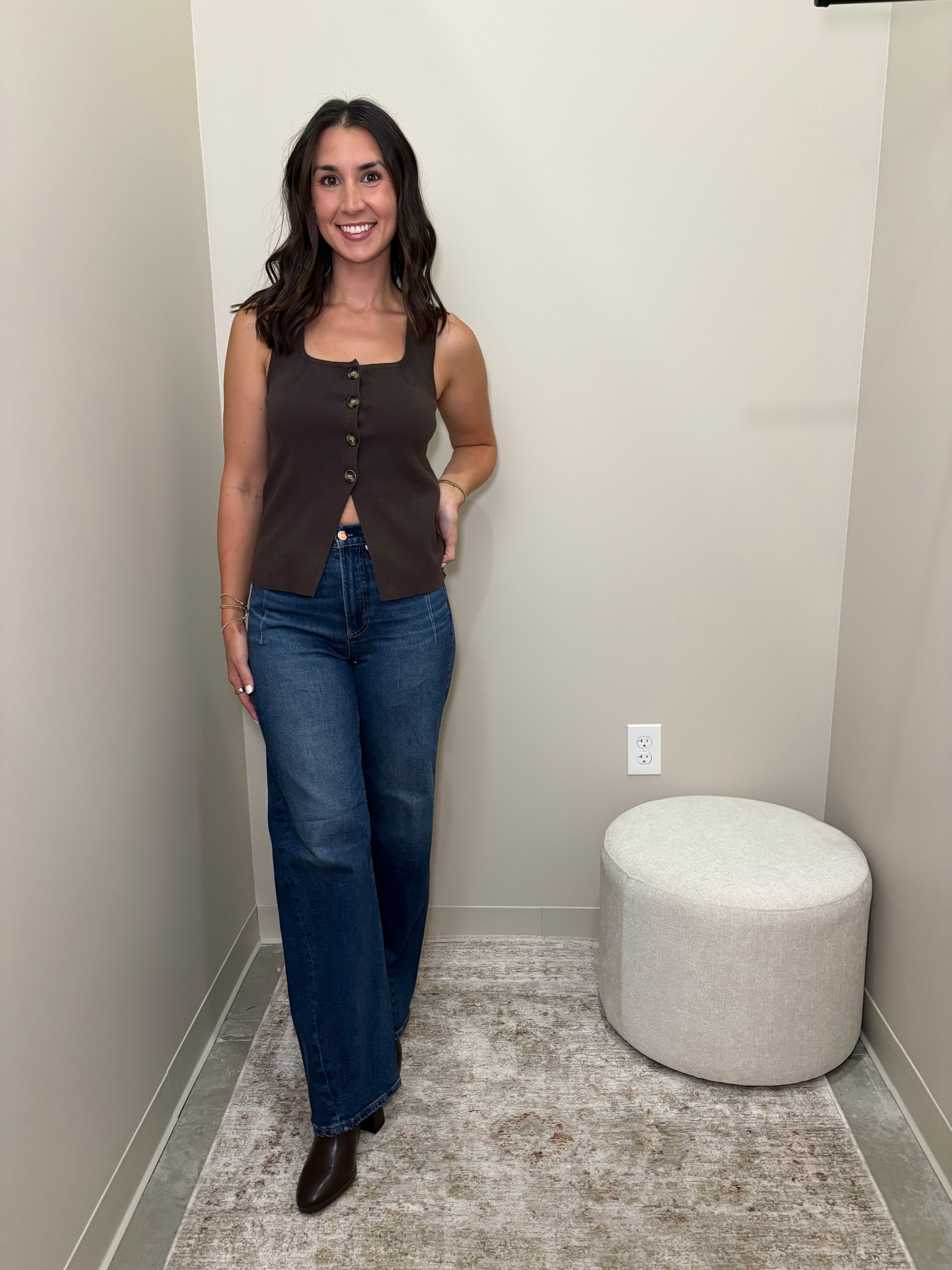 Kyra High Rise Bowed Wide Leg-Inkwell