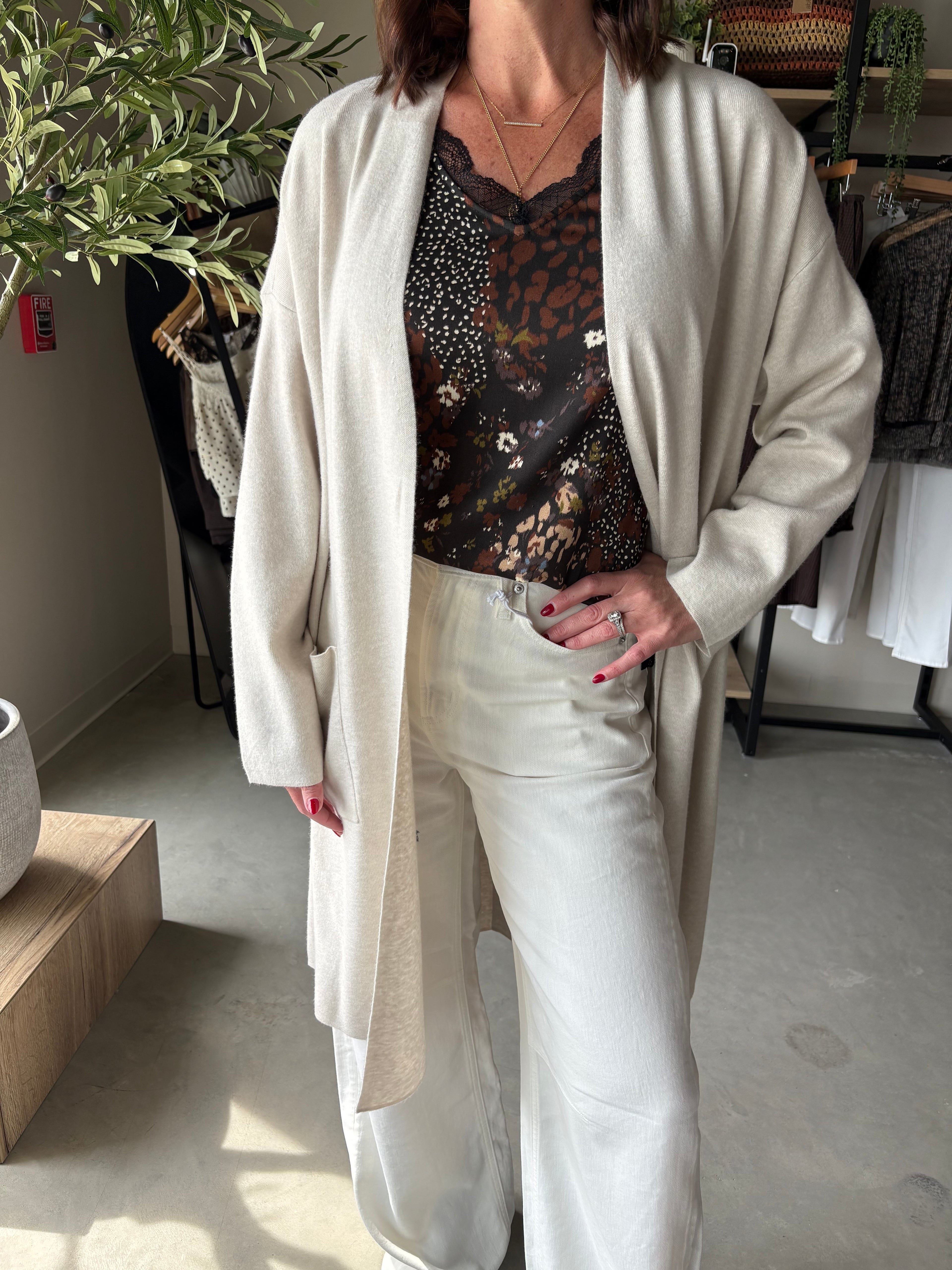 Blake Heather Cream Open Jacket
