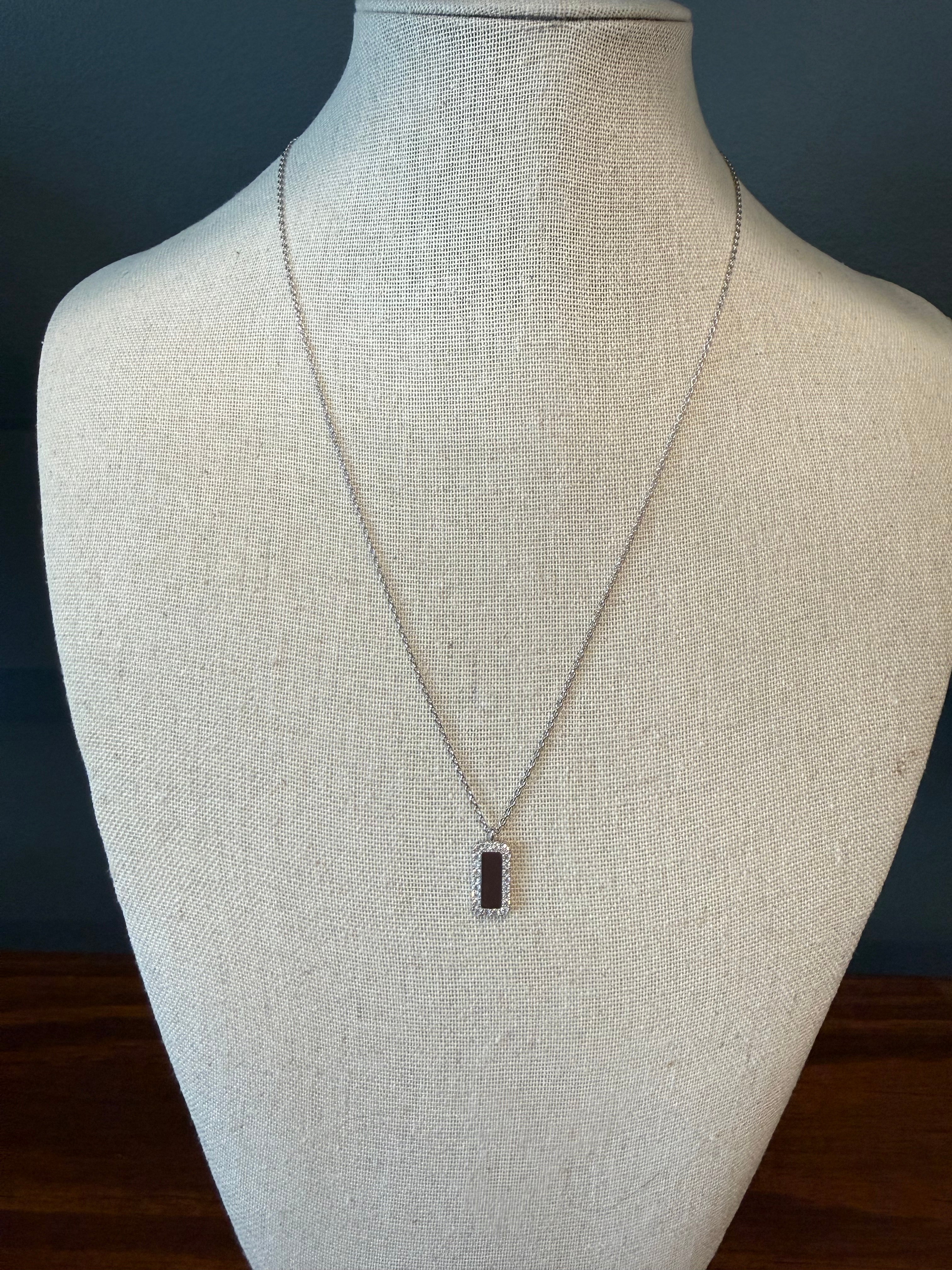 Lili Mini White Gold Tag Necklace