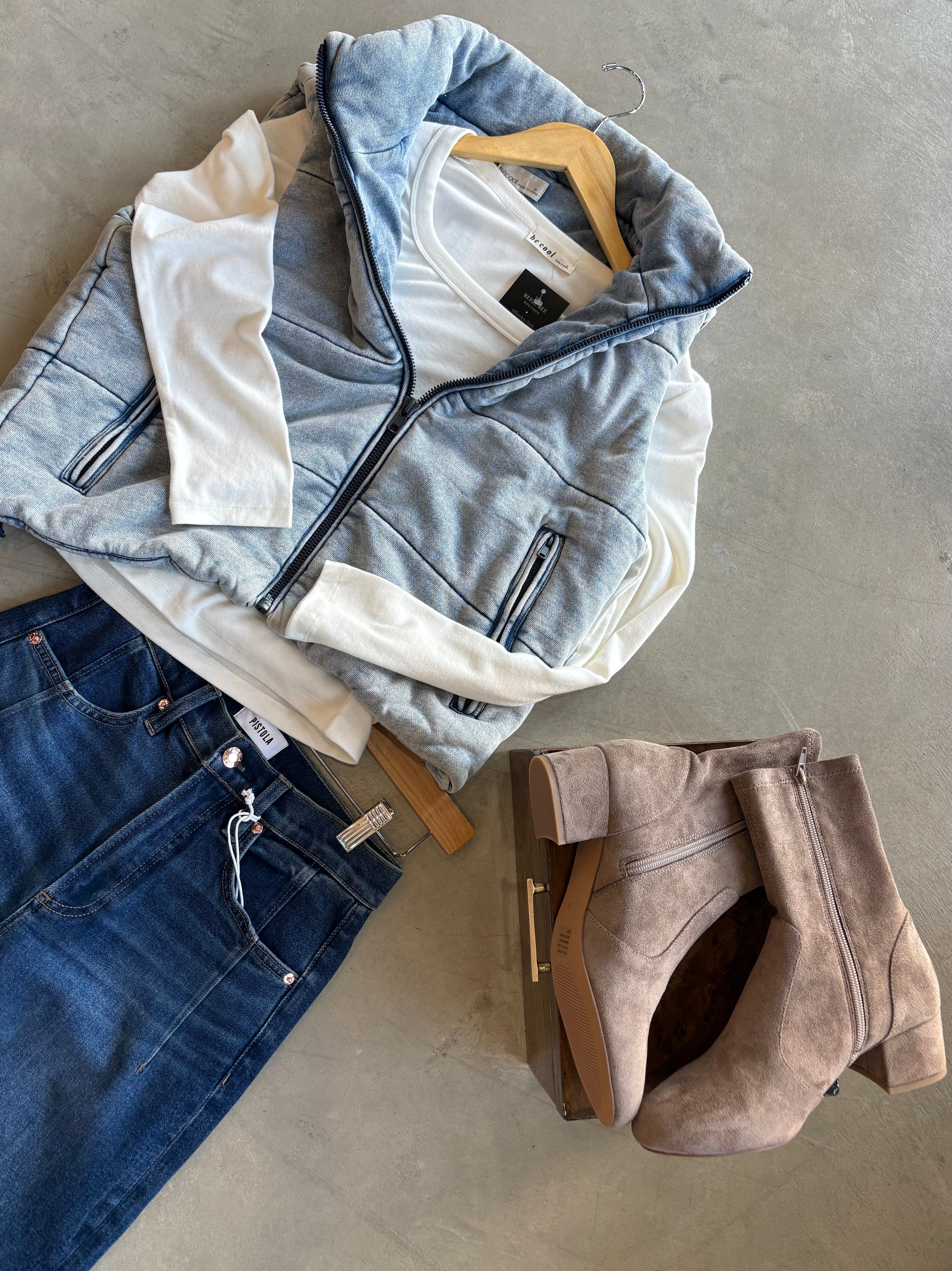 Denim Vintage Puffer Vest