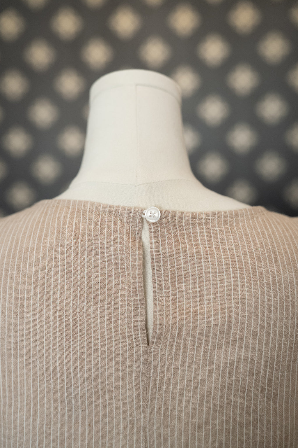 Pin Stripe Natural Linen