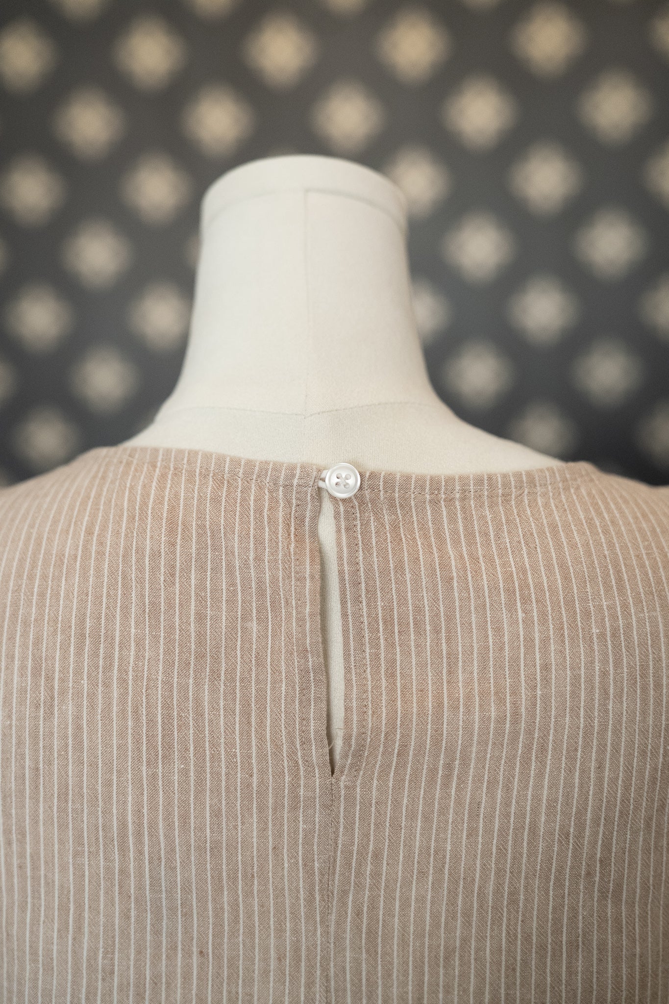 Pin Stripe Natural Linen