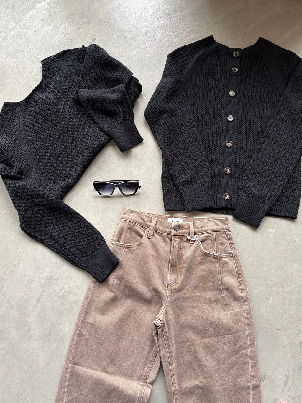 Black Funnel Neck Sweater