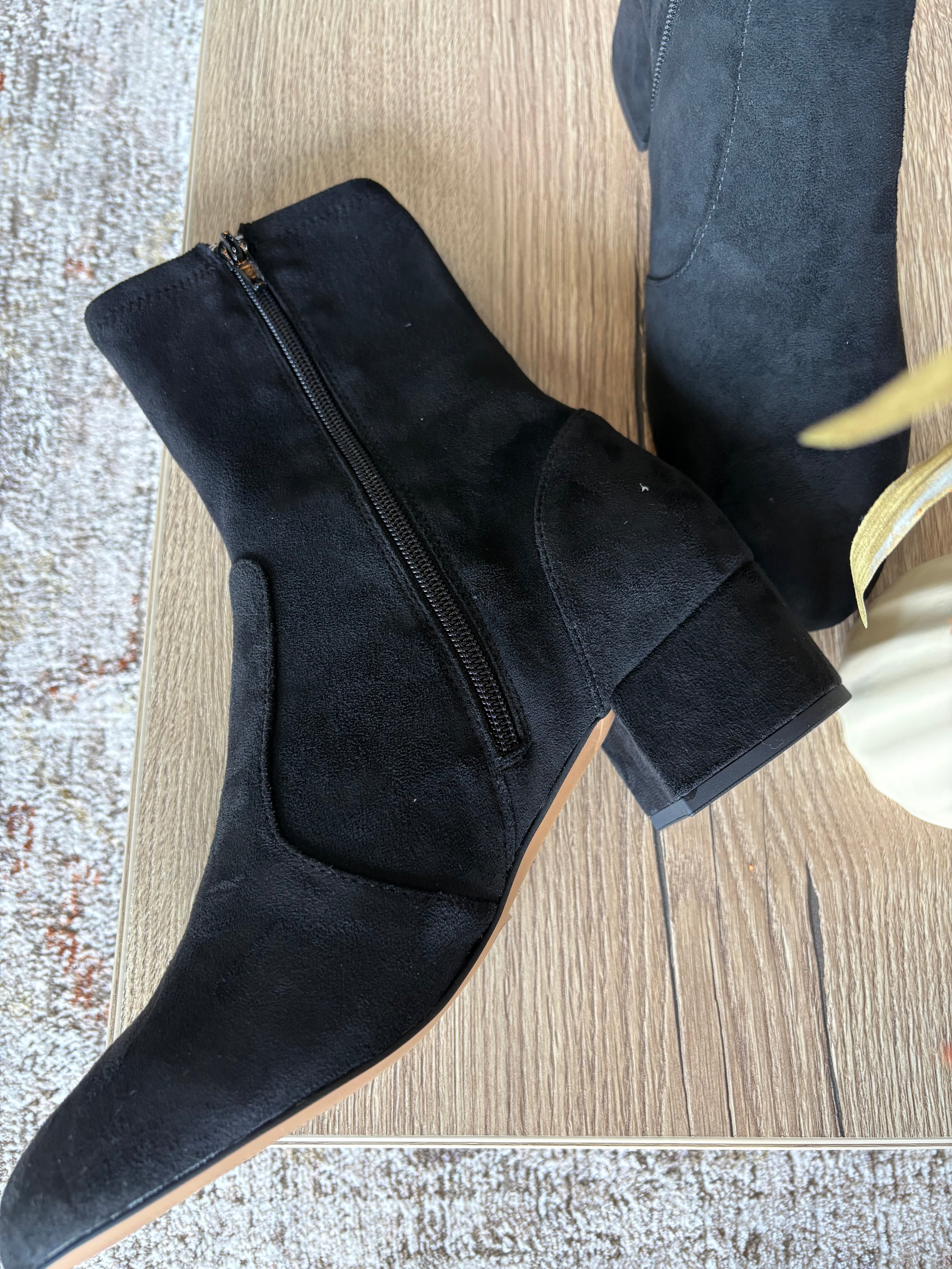 Silent D Goldie Black Stretch Suede Boot