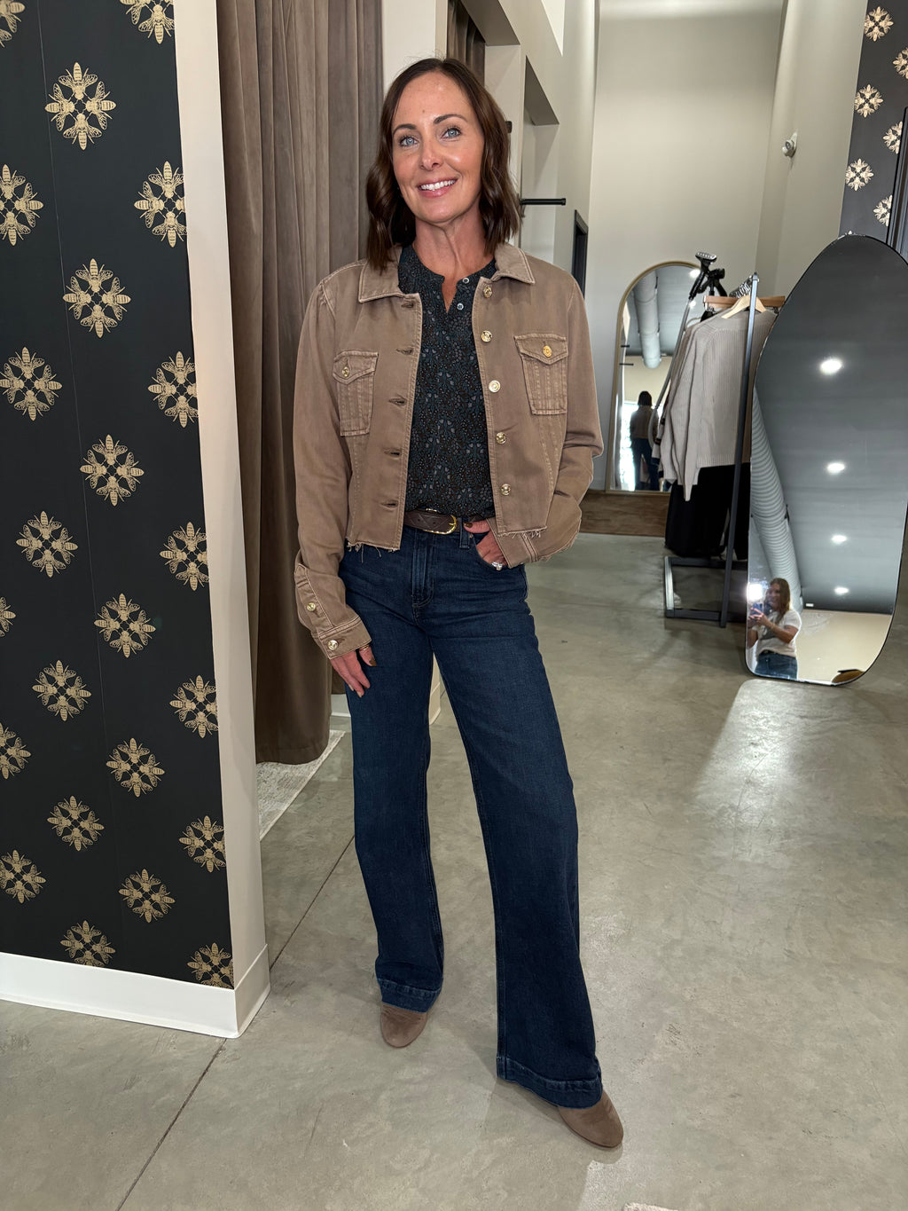 Cropped Pacey Jacket W/ Raw Hem - Vintage Canewood