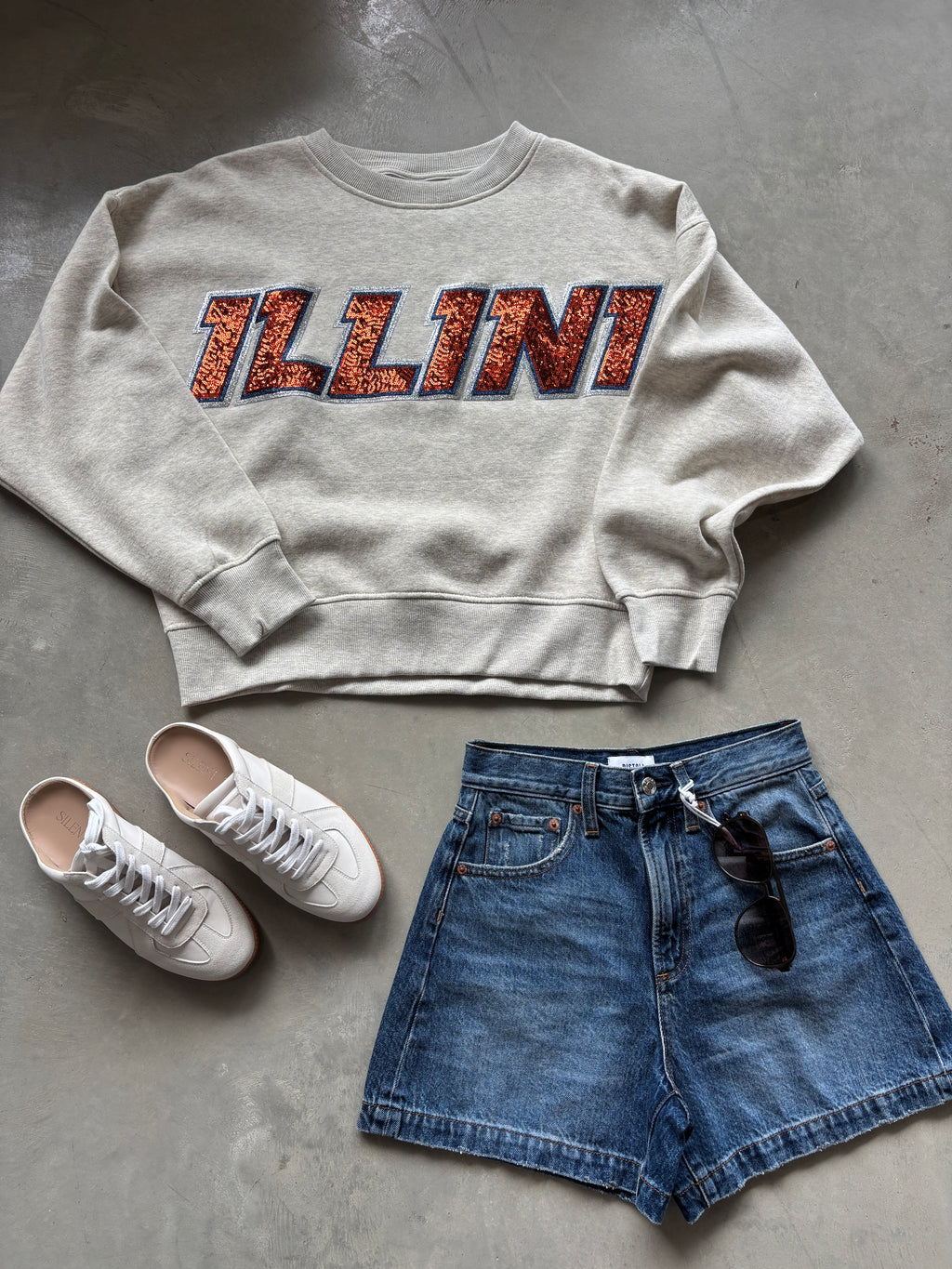 Light Grey Sparkle Illini Sweatshirt