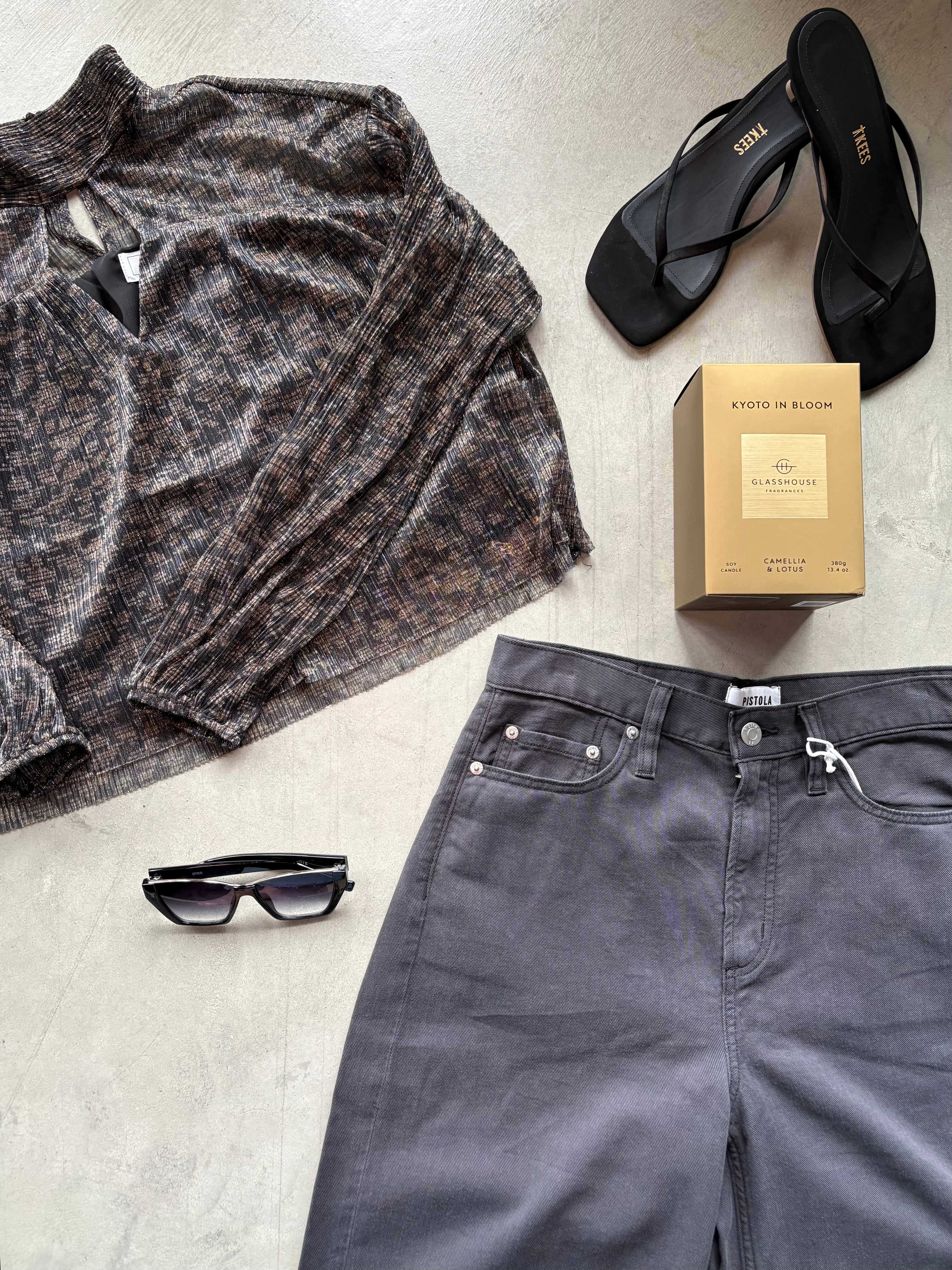 Sage The Label- Black Gold Keyhole Blouse