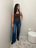 Myra Brown Button-Front Vest
