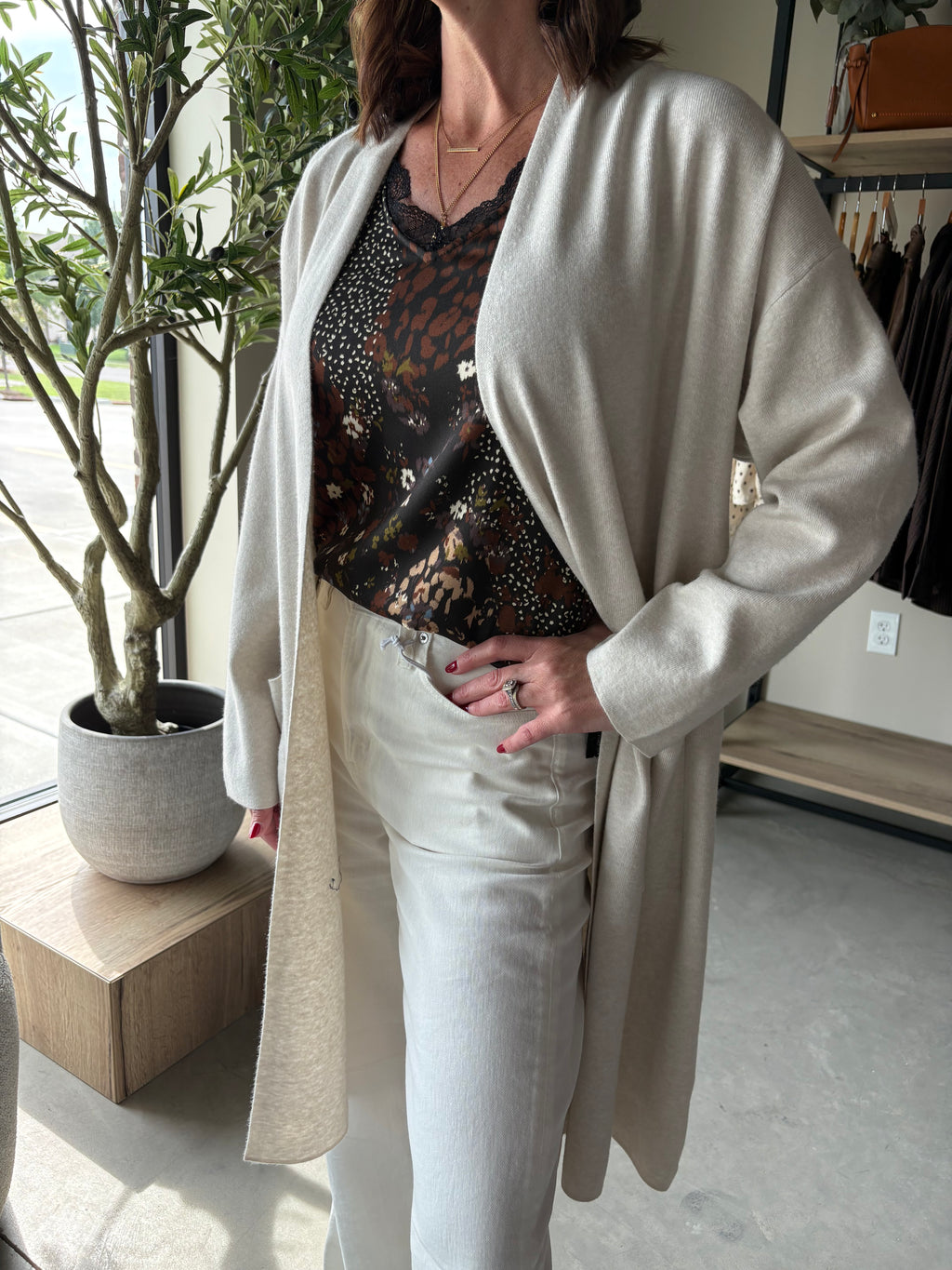 Blake Heather Cream Open Jacket