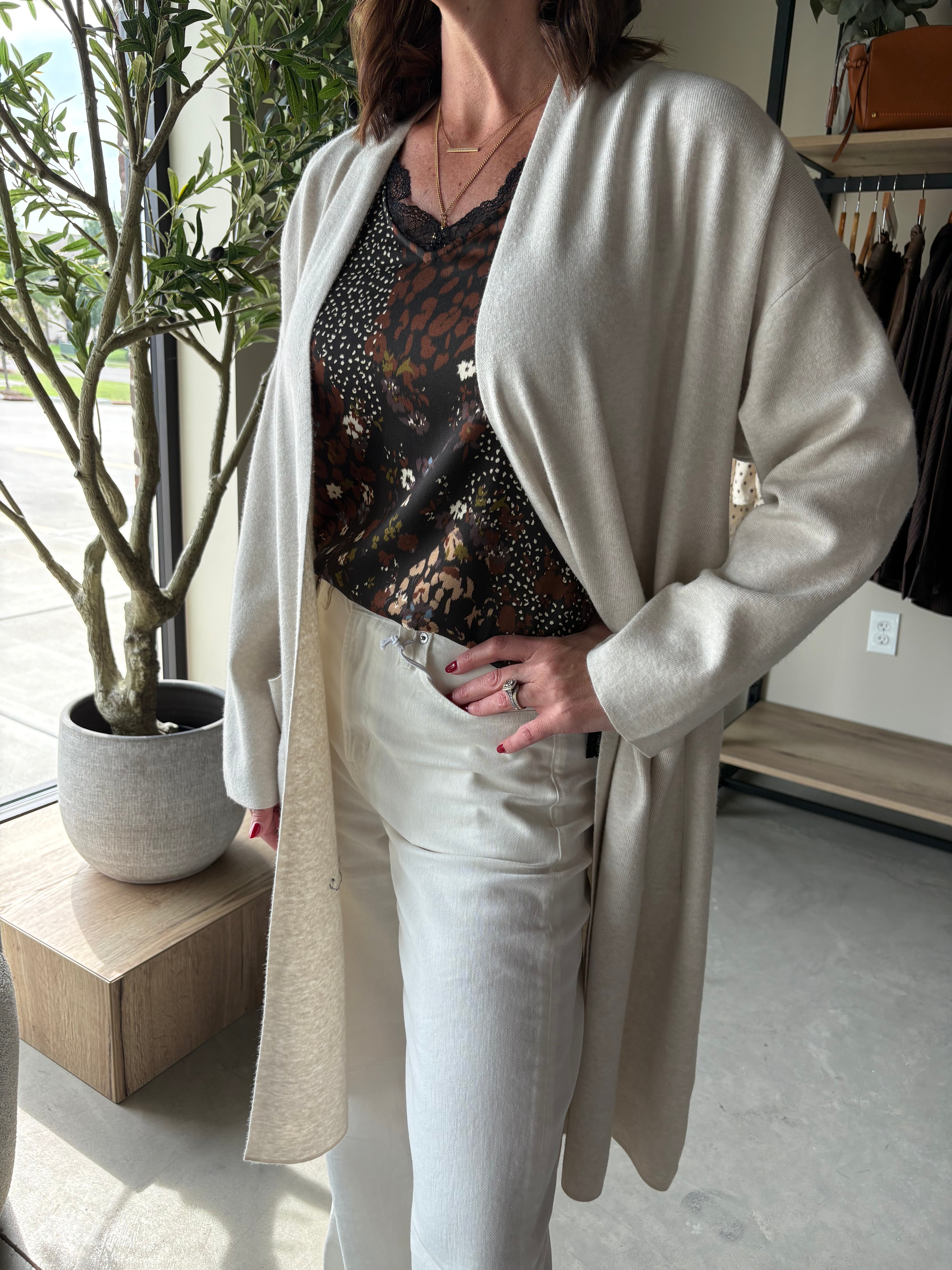 Blake Heather Cream Open Jacket