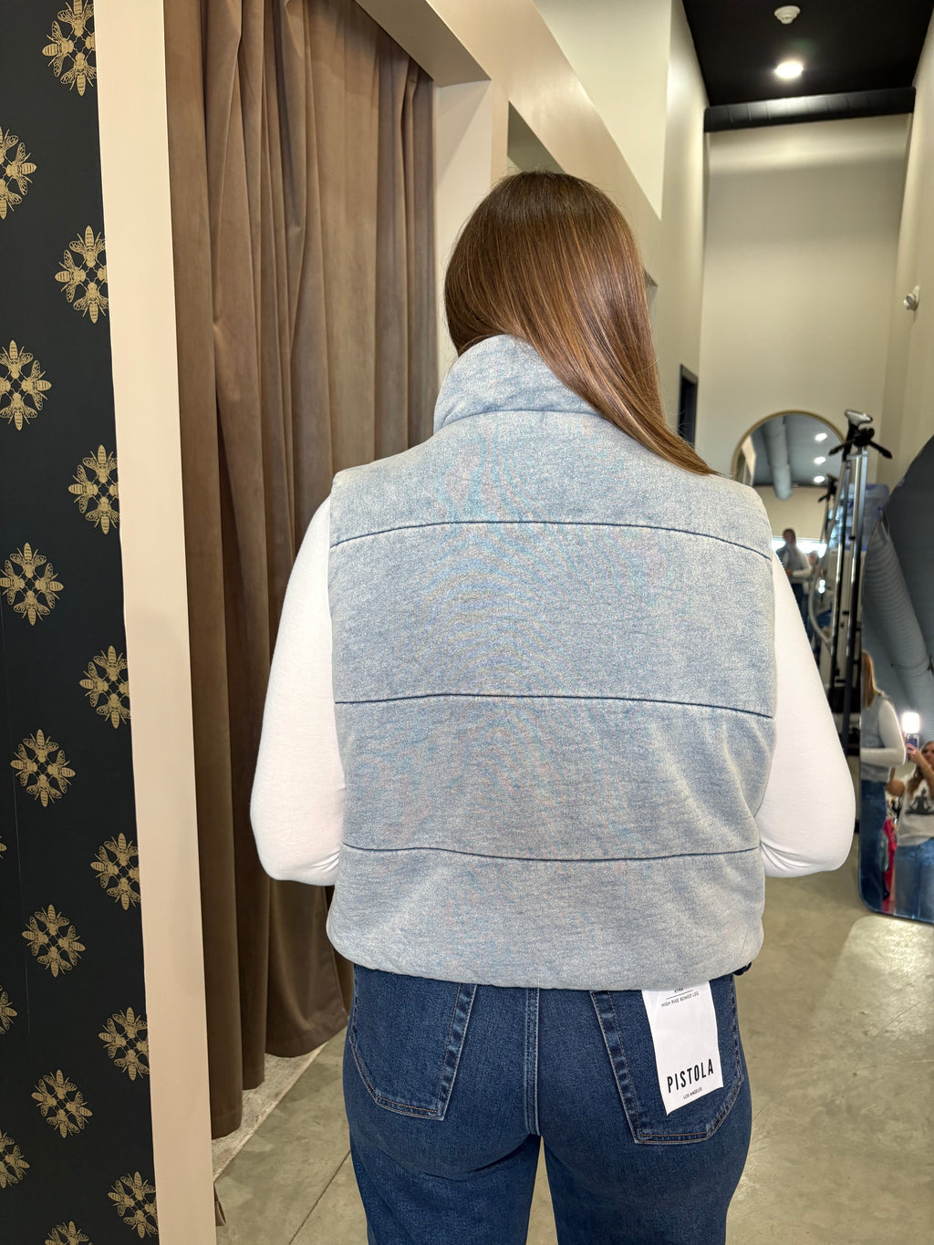 Denim Vintage Puffer Vest