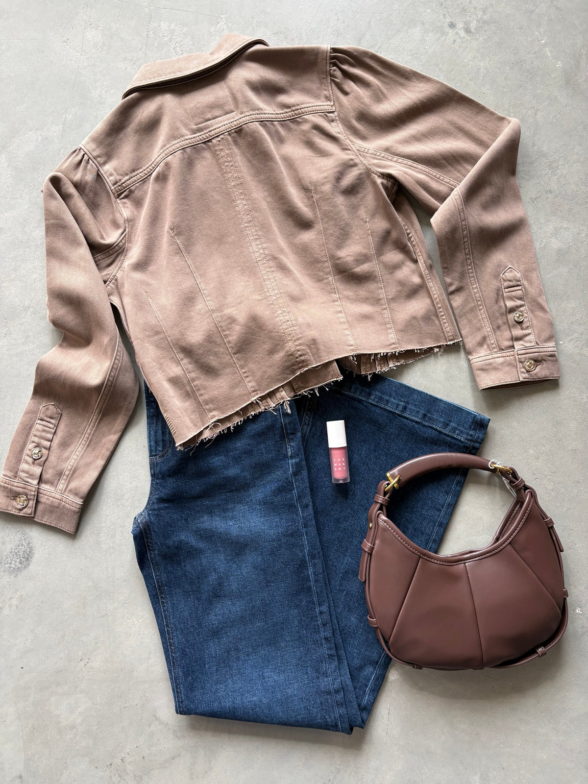 Cropped Pacey Jacket W/ Raw Hem - Vintage Canewood