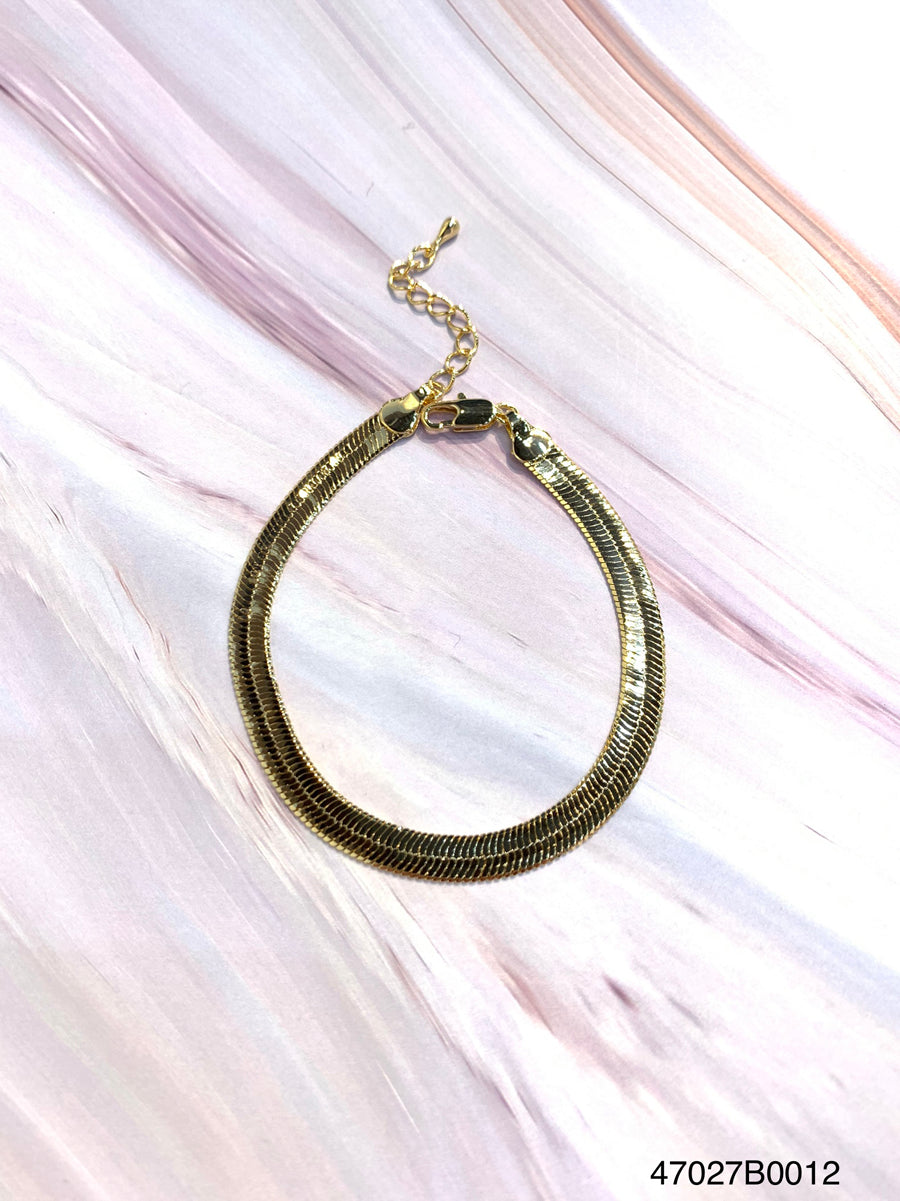 Fiona Gold Herringbone Bracelet