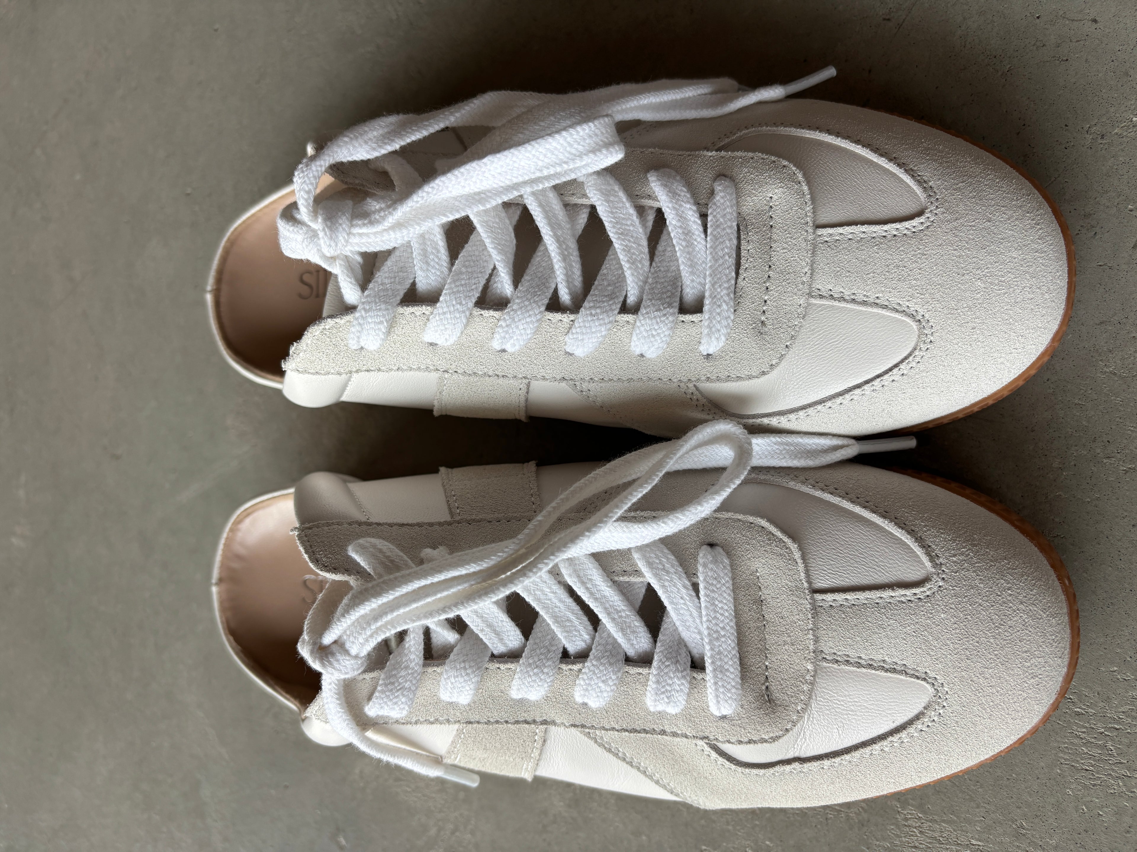 White suede slip on-Solly
