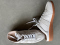 White suede slip on-Solly