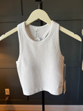 Mia White Thermal High Neck Tank O/S