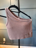 Mocha One Shoulder Bra/Tank