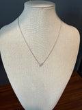 Halo Round Micropave White Gold Necklace