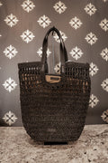 Trendy Eira Black Raffia Bag