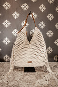 Trendy Sana Beige Fringe Handbag