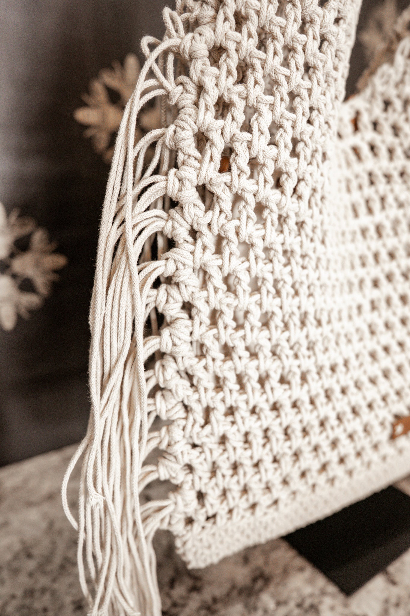 Trendy Sana Beige Fringe Handbag