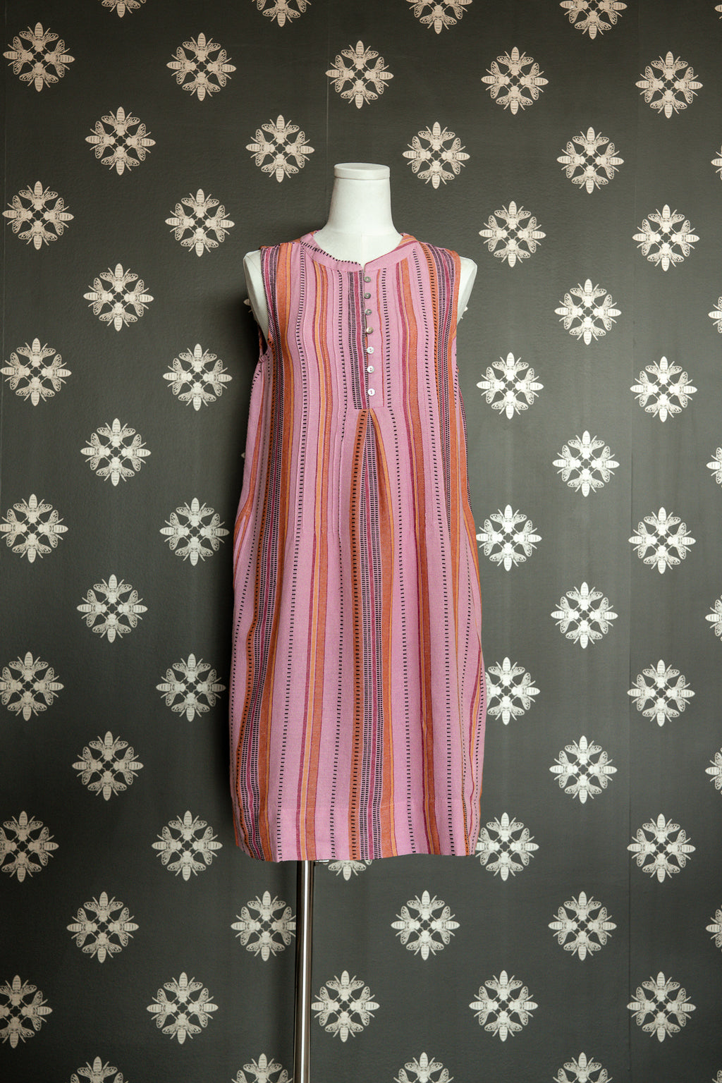 Blush Rose Pinstriped Dress