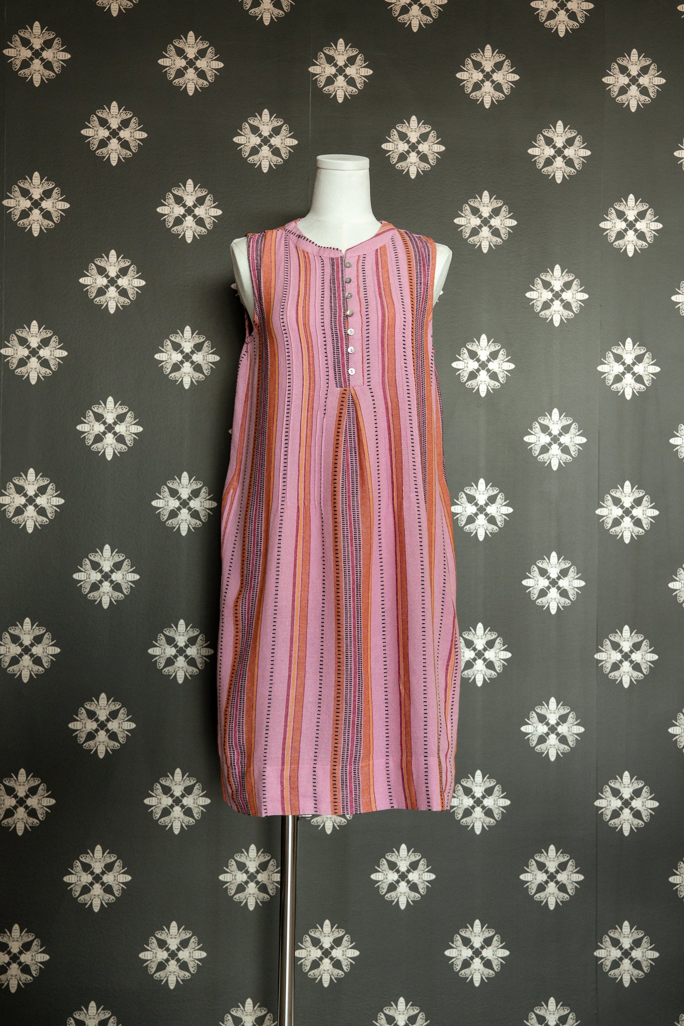 Blush Rose Pinstriped Dress