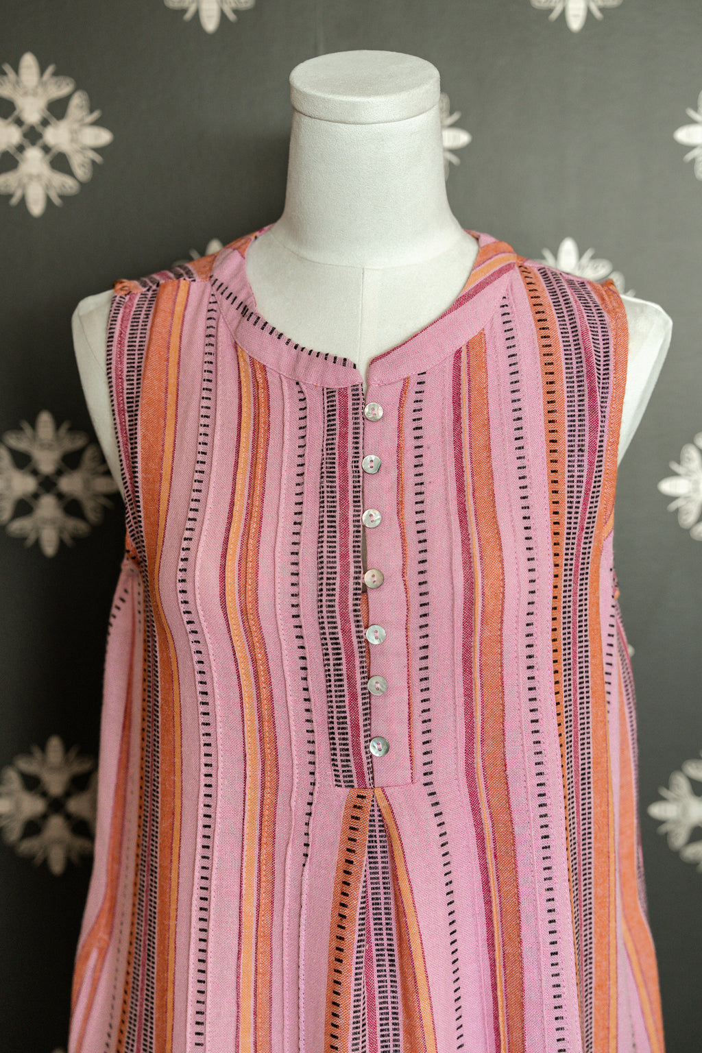 Blush Rose Pinstriped Dress