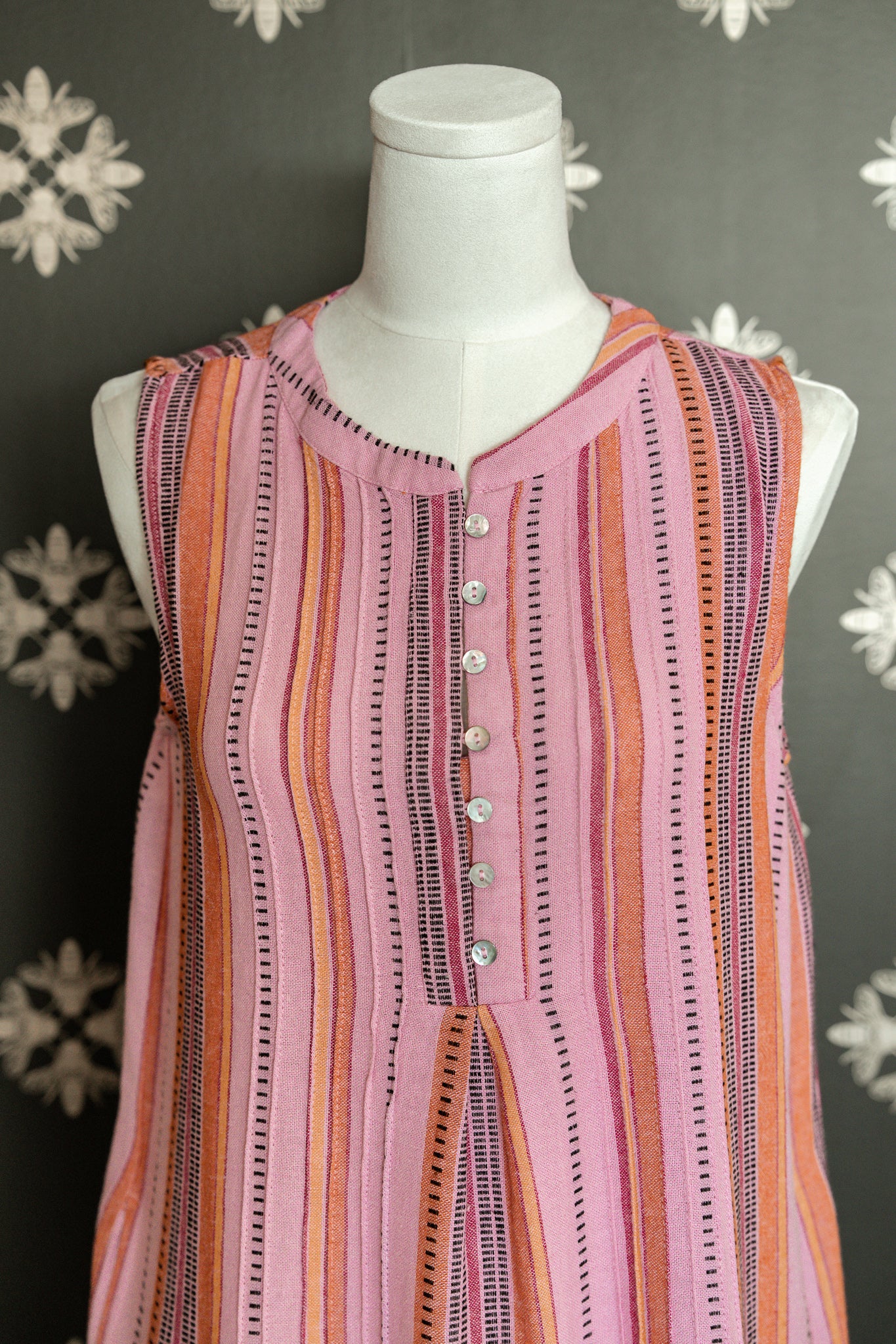 Blush Rose Pinstriped Dress