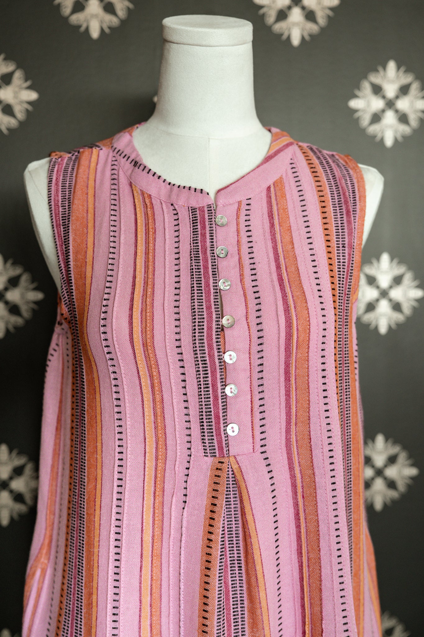 Blush Rose Pinstriped Dress