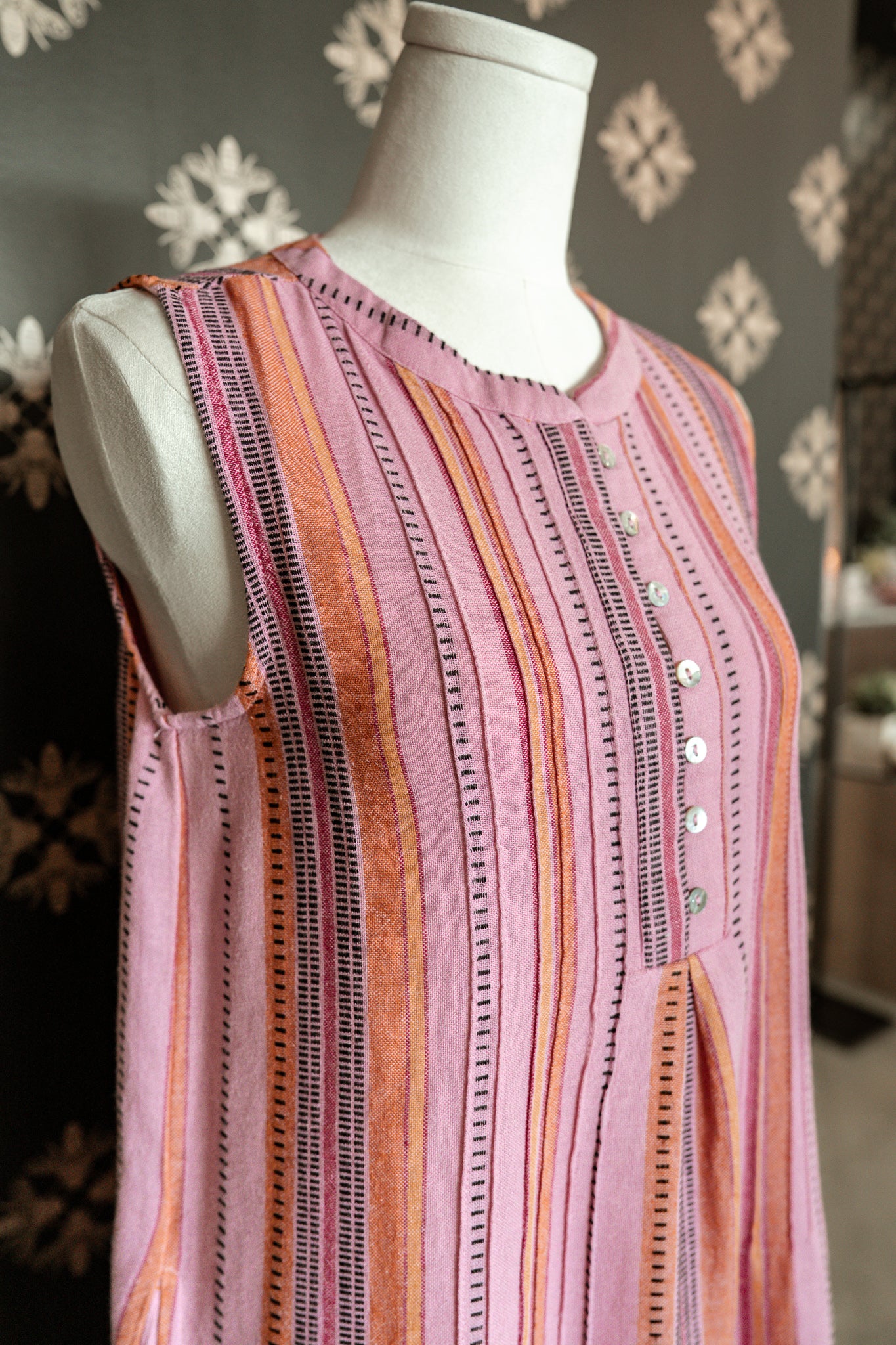 Blush Rose Pinstriped Dress