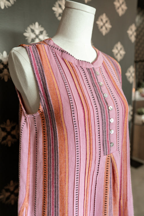 Blush Rose Pinstriped Dress