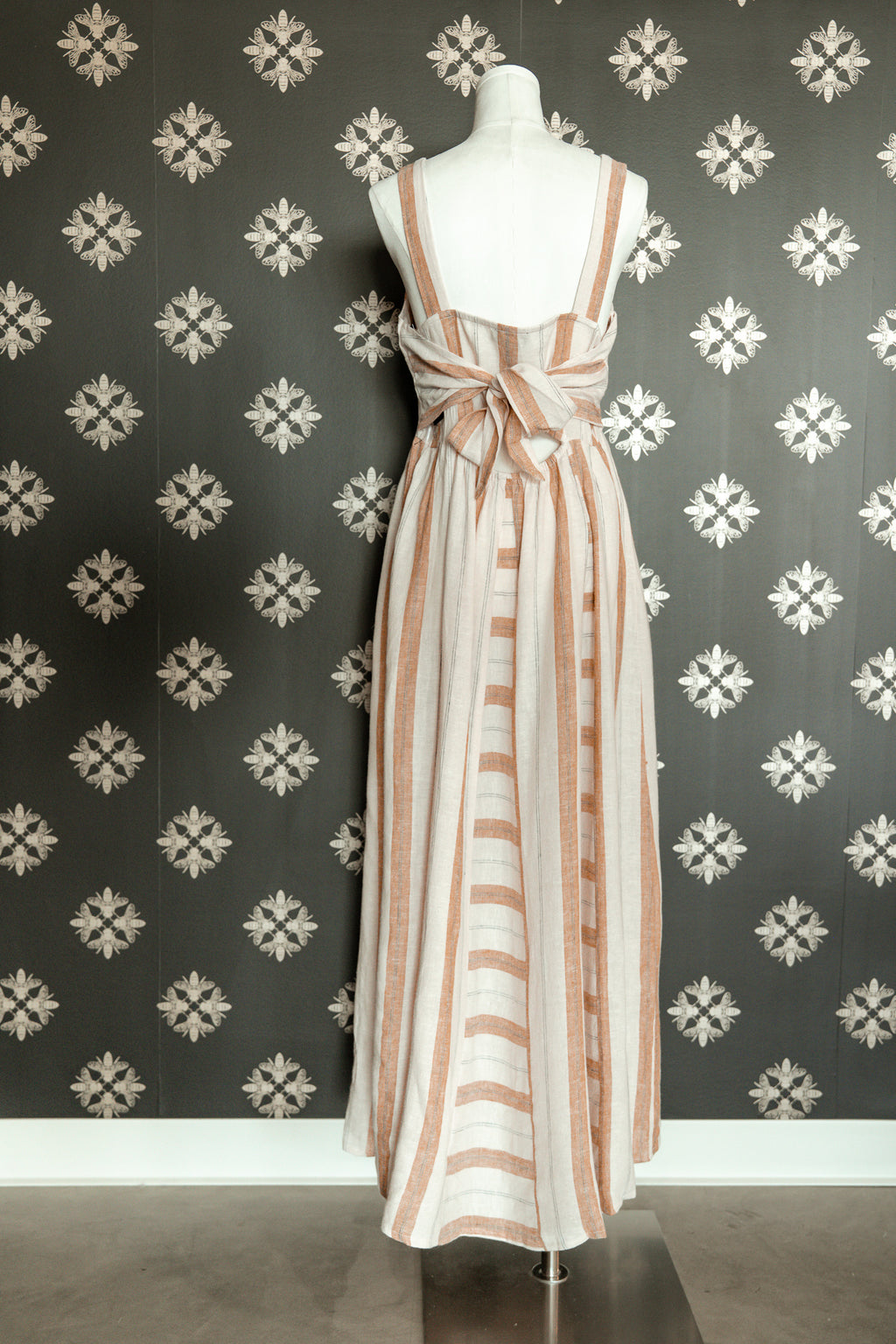 Sahara Beige Striped Maxi Dress
