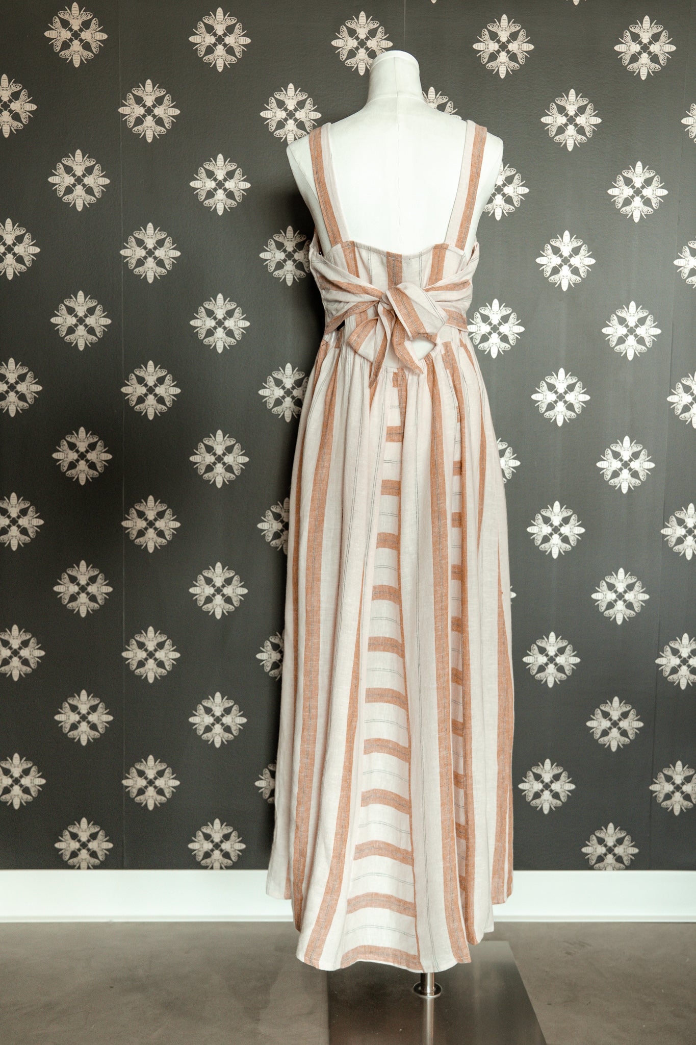Sahara Beige Striped Maxi Dress