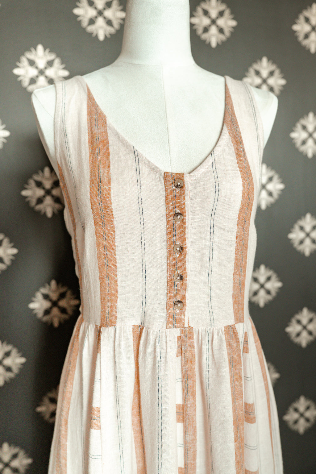 Sahara Beige Striped Maxi Dress