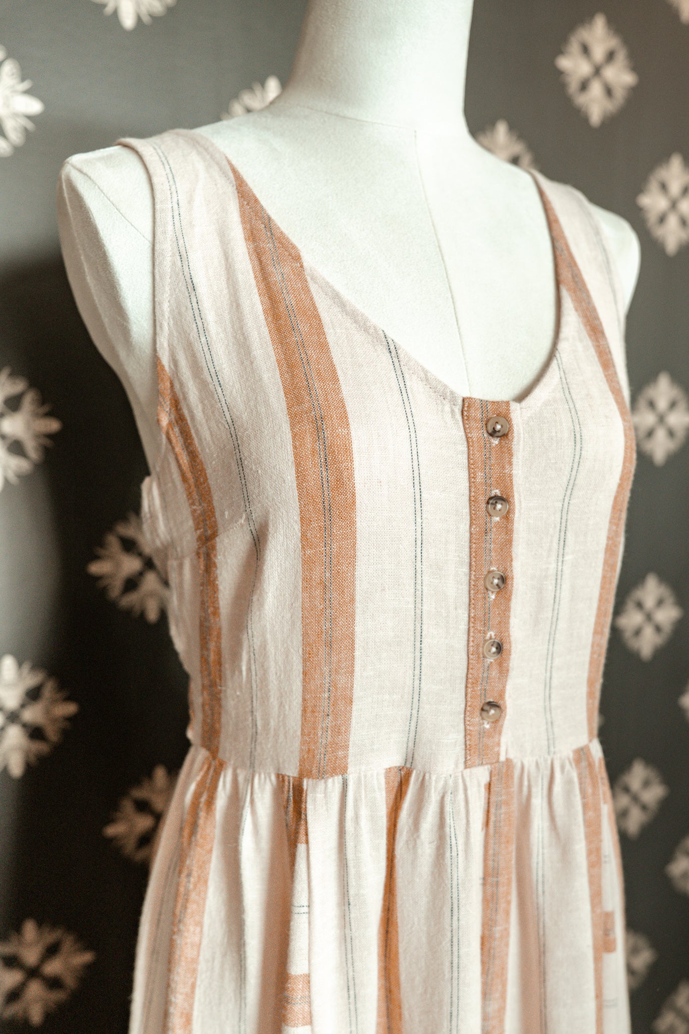 Sahara Beige Striped Maxi Dress