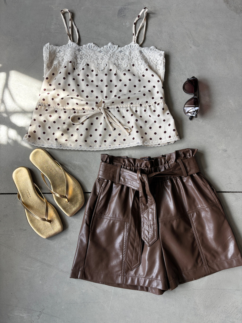 Sage The Label- Polka Dot Lace Tank