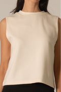 Ivory Round Neck Sleeveless Top